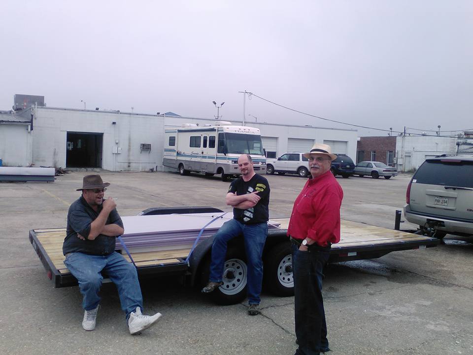 losding dry wall part of the 25 thousand sheets handed out on the Disaster Relief Operation in Baton Rouge 1,000,000 dollars thanks to Northern Jurisdiction Scottish Rite  
